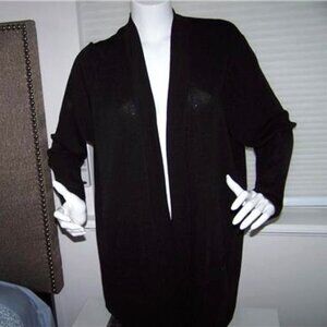 ANNE KLEIN WOMENS SWEATER SIZE 2X TWO POCKET MALIBU BLACK $99.00 NWT